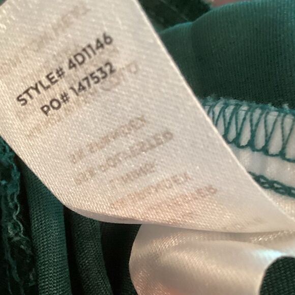 LULUS SIZE MED DOWN TO DANCE EMERALD GREEN SATIN GATHERED TULIP MIDI DRESS - Picture 14 of 14